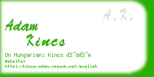 adam kincs business card